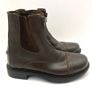 TuffRider Children's Starter Front Zip Paddock Boots 3040 Big Kids Size 2 Brown